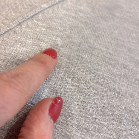 ZARA Oversized Light Gray Cotton Sweater with Pearl Details - Picture 6 of 6